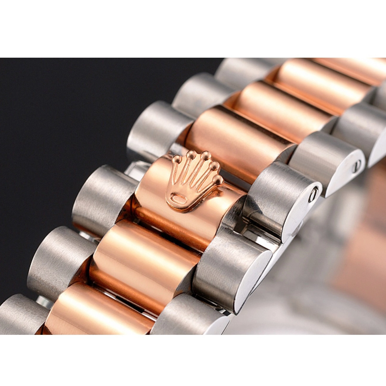 Aaa fake watches Tone Dial Swiss Datejust Steel And Rose Bezel Case Stainless Gold Bracelet Rolex Two 0729